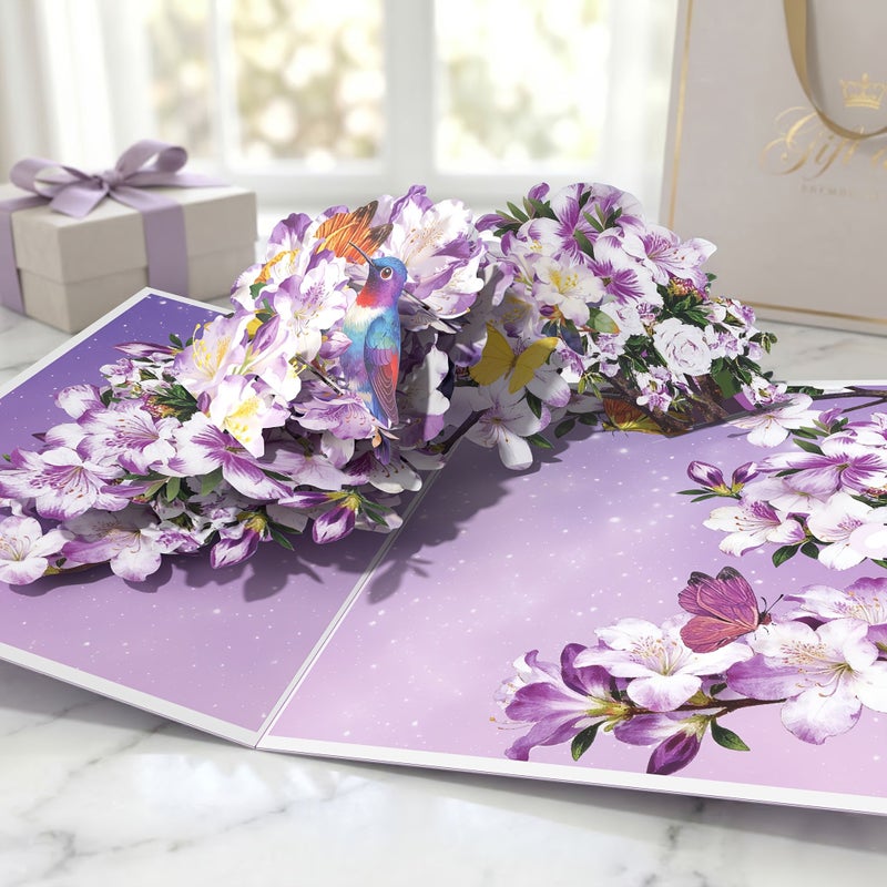 3D Pop Up Flower Butterfly And Hummingbird Greeting Card With Envelope For Mother S Day - Image 2
