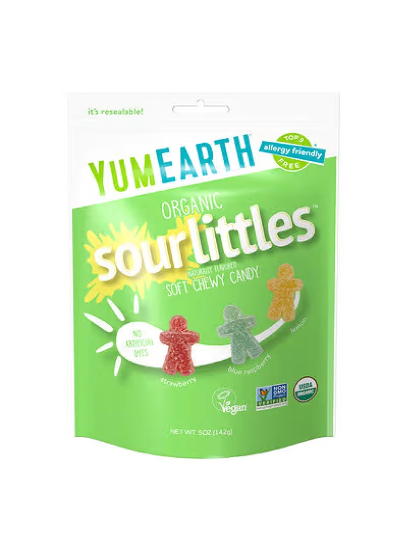 Organic Sour Littles, Soft Chew Candy, Strawberry, Blue Raspberry, Lemon, 5 oz (142 g)