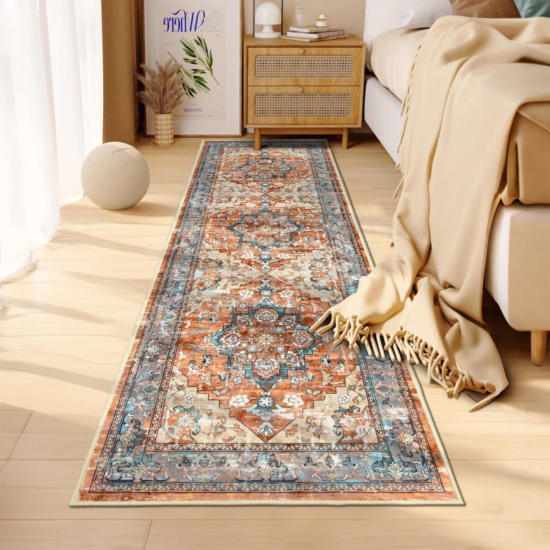 Bsmathom Runner Rug for Hallways Non Slip Washable Boho 2x6 Hallway Low Pile Throw Rugs Vintage Carpet Runners for Entry Way, Kitchen, Laundry Room, Bathroom - Image 4