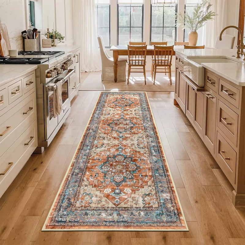 Bsmathom Runner Rug for Hallways Non Slip Washable Boho 2x6 Hallway Low Pile Throw Rugs Vintage Carpet Runners for Entry Way, Kitchen, Laundry Room, Bathroom - Image 3