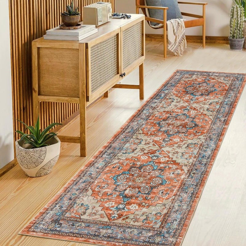 Bsmathom Runner Rug for Hallways Non Slip Washable Boho 2x6 Hallway Low Pile Throw Rugs Vintage Carpet Runners for Entry Way, Kitchen, Laundry Room, Bathroom - Image 2