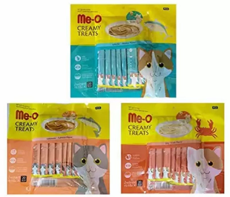 Meo ميو رؤوس لأذيال ميو مكافآت كريمية بنكهة الدجاج والكبد (عبوة من 20) مكافأة للقطط (900 جرام) - للبالغين - Image 1