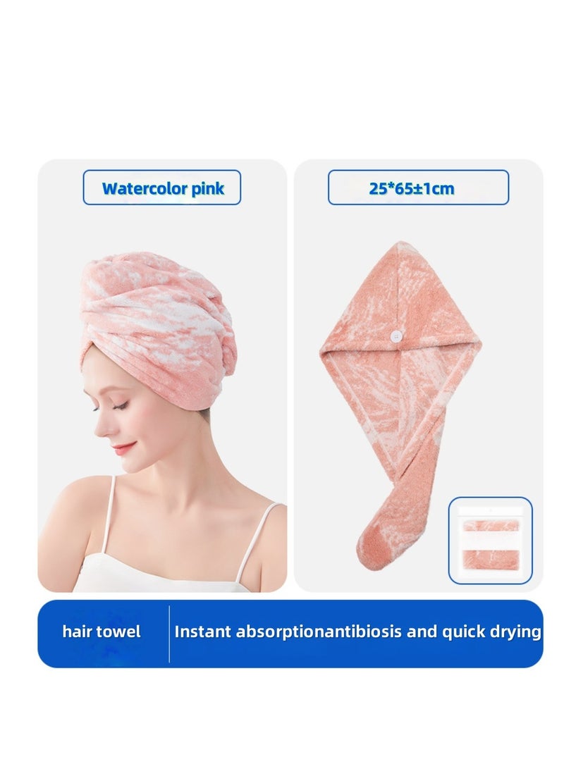 Bath Towels 3 Pack Absorbent Bath Towels Soft Spa Shower Towels with Quick Dry Cap and Towel for Home Sauna Beach 90x170cm (Ink Pink Coral Fleece) - Image 4