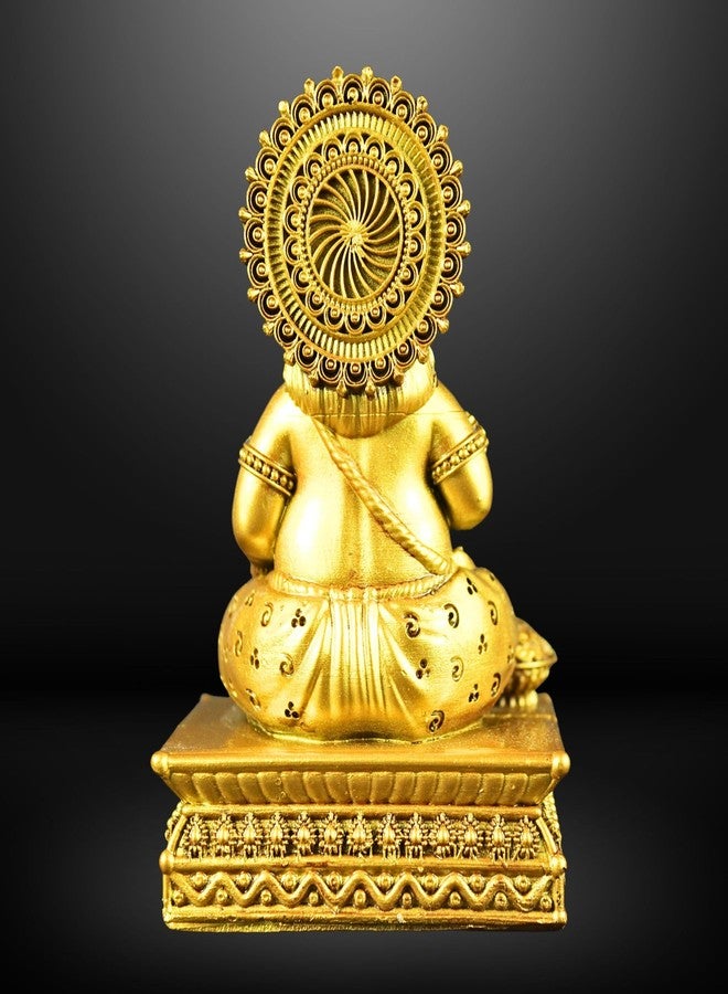 NEEANN Lord Kuber Statue - 4.5” Polystone Idol for Wealth & Prosperity | Vastu Lord Kuberan Murti in Brass Colour for Home, Office, Temple | Sarvahna, Dhanadaya, Kuvera - Image 5