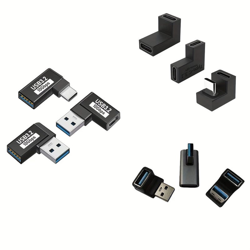 موصل USB-C أنثى إلى USB-C أنثى، كوع ستيريو، عبوتين، للهواتف المحمولة، أجهزة الكمبيوتر، الأجهزة اللوحية، الطابعات، وأجهزة الألعاب. - Image 5