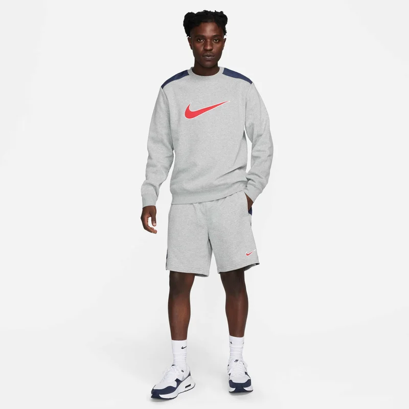 Nike Grey Men's Sportswear Fleece Sweatshirt for Men | Best Price UAE