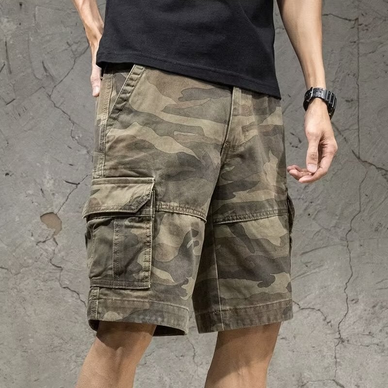 Summer Casual Japanese Mens Shorts Khaki 
