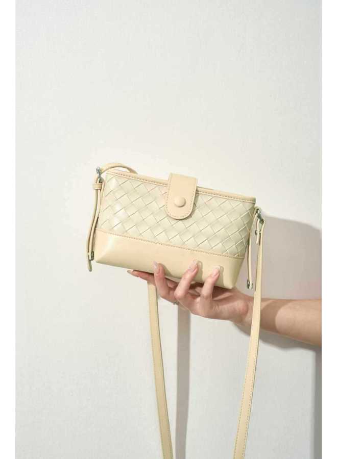 Genuine Leather Bag Autumn Women's 2024 New Small Bag Fashion All-match Woven Bag Niche Design Shoulder Crossbody Bag 