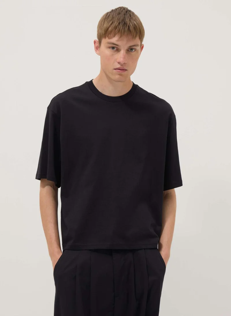 Ovs  OVS Black Pure Cotton Short-Sleeve T-Shirt for Men | Best Price UAE