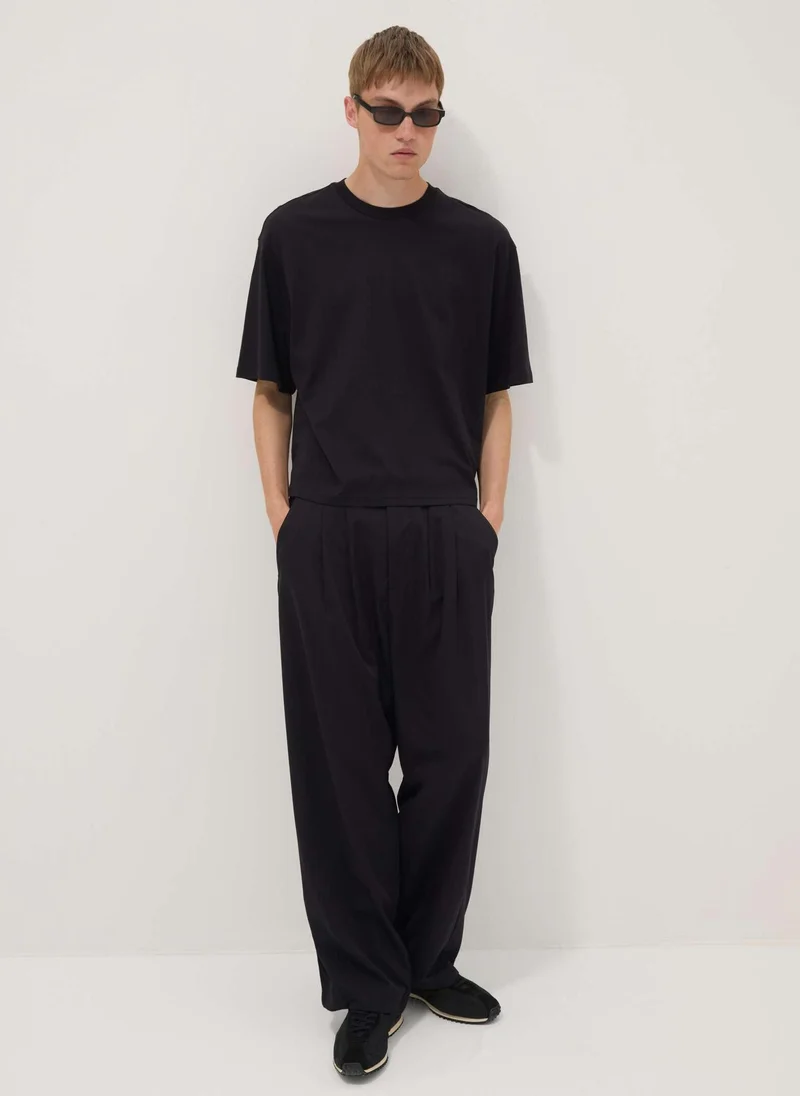 Ovs OVS Black Pure Cotton Short-Sleeve T-Shirt