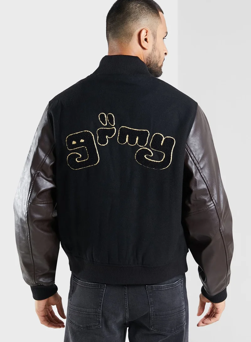 Grimey Logo Baseball Jacket
