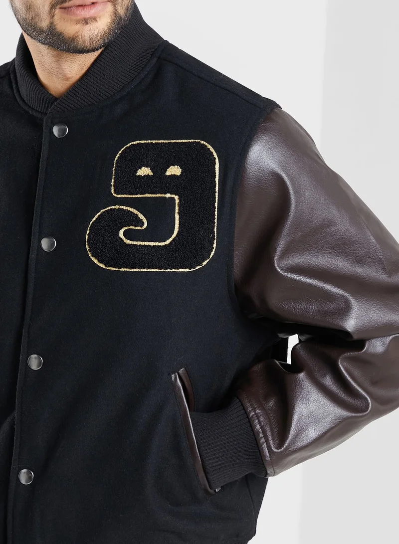Grimey Logo Baseball Jacket