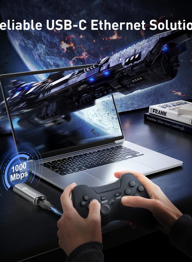 REBORN USB C to Ethernet Adapter, Type-C (Thunderbolt 3/4) to RJ45 Gigabit Ethernet LAN Network Adapter Compatible with iPhone 15 Pro/Max, MacBook Pro/Air 2023, iPad Pro, iMac, S23, XPS 17 and More - Image 5