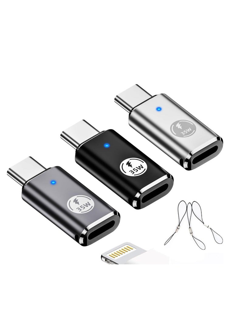 Generic iPhone 15/15 Pro Max USB C to Lightning Adapter 3Pack 35W Lightning Female to USB C Male Adaptor Fast Charging lightning to USBC Charger Converter for iPhone 15/15 Plus/15 Pro Max with Blue Light  - Image 1