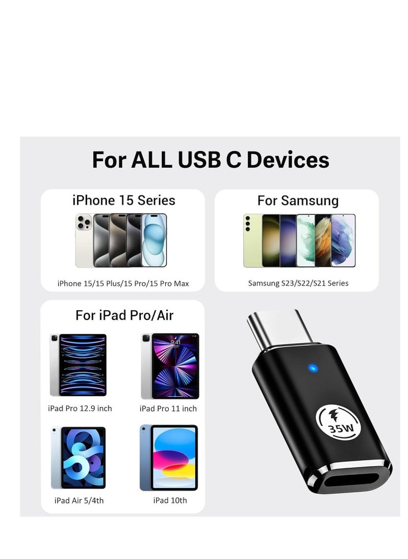Generic iPhone 15/15 Pro Max USB C to Lightning Adapter 3Pack 35W Lightning Female to USB C Male Adaptor Fast Charging lightning to USBC Charger Converter for iPhone 15/15 Plus/15 Pro Max with Blue Light  - Image 5