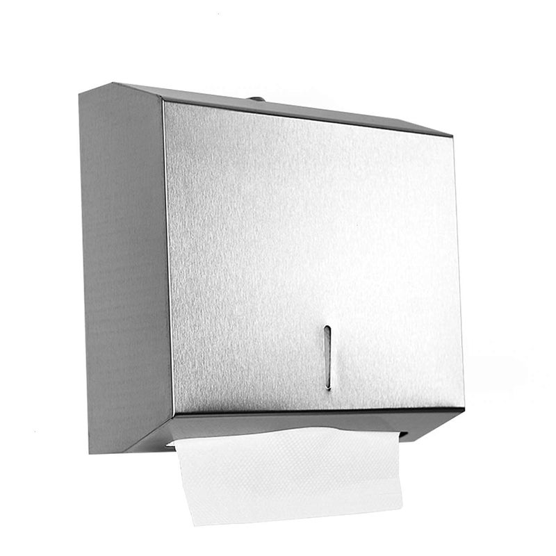 Gonioa Gonioa WallMounted Comercial Paper Towel Dispenser Brushed Stainless Steel Bathroom Hand Towel Dispenser with Lock Design Large Capacity 250 CFold 300 MultiFold Capacity