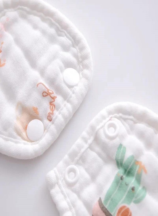 GURBIK Muslin Pure Cotton Cherry Cartoon Print 6 Layer Baby Bibs Set of 3 (Multicolor) - Image 4