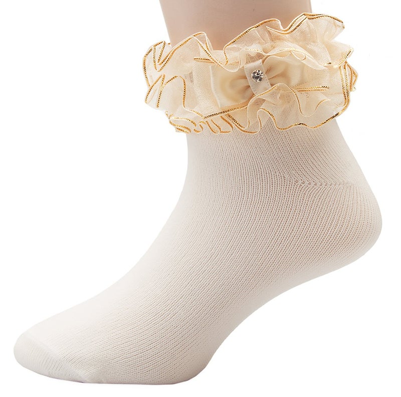 OLIVIA KOO Girl's Organza Multi Ruffle Top Anklet Socks (Infant to 11 Years) - Image 3
