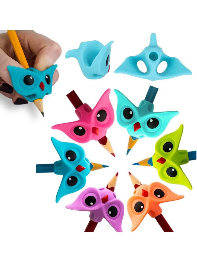 Excefore - Pencil Grips, Owl Pencil Grips, 6 Pcs Writing Aid for Children, Pencil Grips for Children Handwriting Correction, Pen Grips with Ergonomic Design for Kids Finger for Kids, Adults, Preschoolers - Image 1