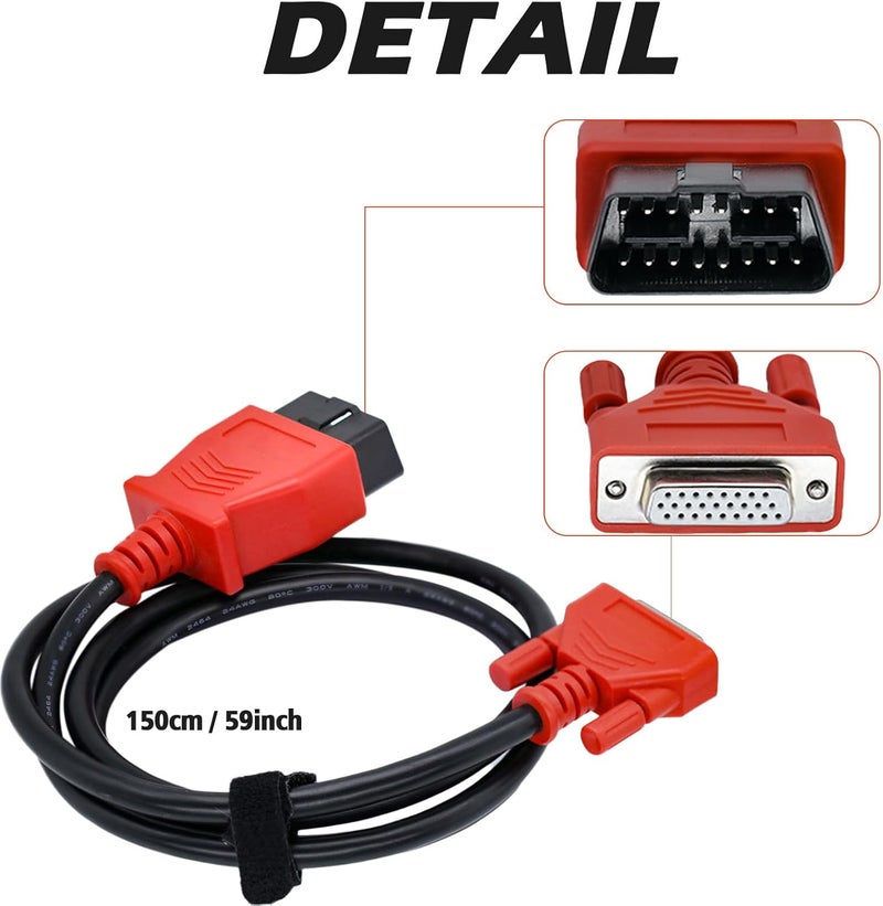 VZG Main Test Cable for Autel, 16 Pin to DB26 Connector OBD2 Diagnostic Test Cable, Work with Scanner for MaxiSys MS908PRO/MS905/J2534 and Other Scan Tool - Image 4