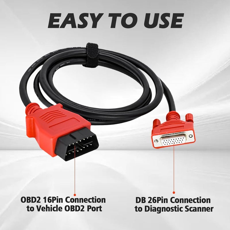 VZG Main Test Cable for Autel, 16 Pin to DB26 Connector OBD2 Diagnostic Test Cable, Work with Scanner for MaxiSys MS908PRO/MS905/J2534 and Other Scan Tool - Image 5