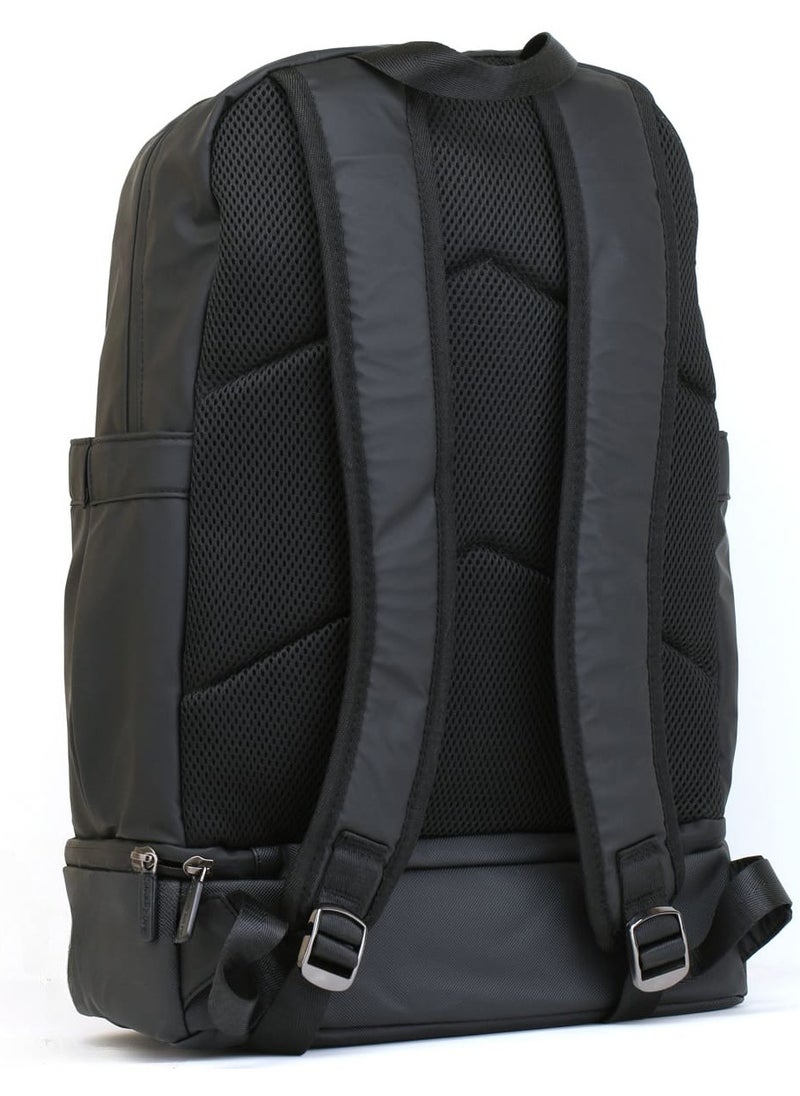 Men's Black Backpack – CK, Sleek & Stylish, Adjustable Padded Straps, Secure Zip Closure, Durable Material, Front & Interior Pockets for Organization, Classic Branding, Ideal for Work, Travel, or Everyday Use, Modern and Practical Accessory