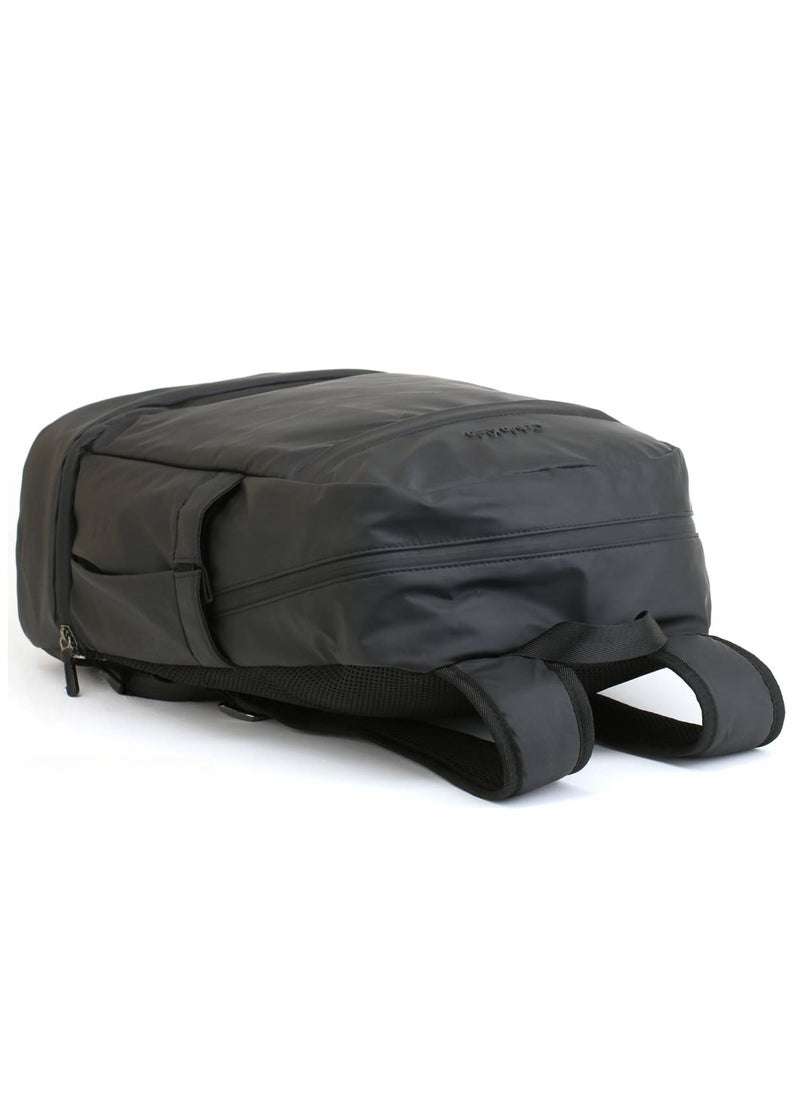 Men's Black Backpack – CK, Sleek & Stylish, Adjustable Padded Straps, Secure Zip Closure, Durable Material, Front & Interior Pockets for Organization, Classic Branding, Ideal for Work, Travel, or Everyday Use, Modern and Practical Accessory