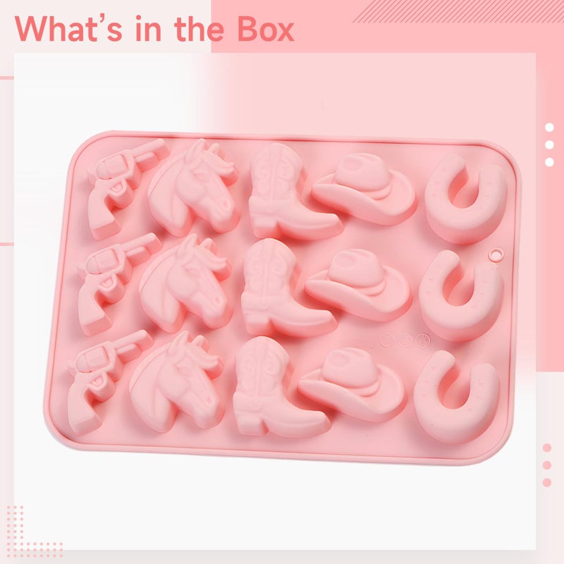 15 Cavity Western Cowboy Silicone Chocolate Mold For Baking Candies Fudge 8.7x6.1 Inch - Image 5