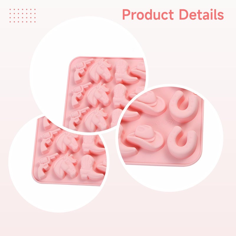 15 Cavity Western Cowboy Silicone Chocolate Mold For Baking Candies Fudge 8.7x6.1 Inch - Image 3
