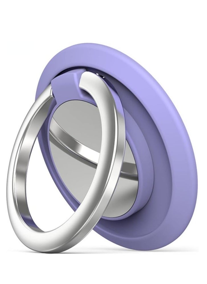 YoYoTech YoYoTech Ring Stand Mobile Phone Ring Holder Buckle Car 360° Magnetic Silicone Metal car for All Smartphones (Light Purple)  - Image 1
