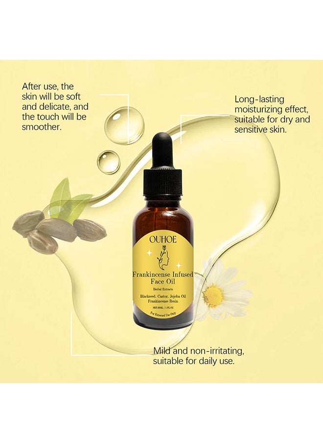 OUHOE Frankincense Resin Oil For Face 30ML, Frankincense Resin Infused Oil For Face, Organic Black Seed Castor And Jojoba Oils, Frankincense Resin Oil Essential, Cold Pressed Serum Anti-Aging Wrinkle  - Image 3