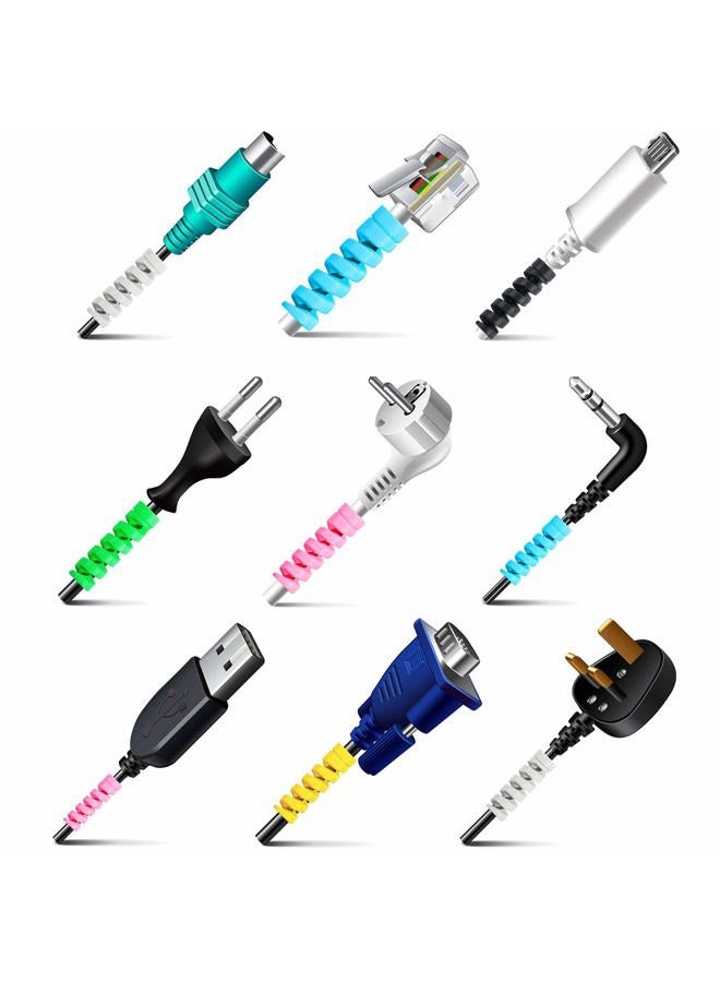 Jetec 120 Pieces Charger Cable Saver, Mouse Cable Protector, Silicone Flexible Cable Wire Protector Management Organizer, Spiral Cable Protector in 6 Colors for All Cellphone Data Lines - Image 2
