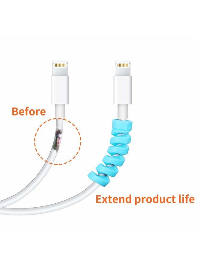 Jetec 120 Pieces Charger Cable Saver, Mouse Cable Protector, Silicone Flexible Cable Wire Protector Management Organizer, Spiral Cable Protector in 6 Colors for All Cellphone Data Lines - Image 4