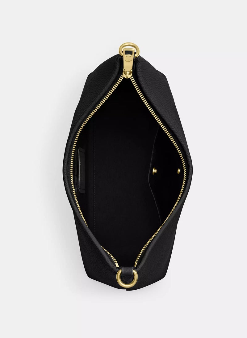 كوتش حقيبة الكتف Coach Laurel31 CR148 جلد حبيبي أسود للنساء، حقيبة يد، حزام كتف وكتف عرض قابل للفصل، حقيبة هوبو يومية بسعة كبيرة، حقيبة فاخرة للسيدات - Image 4