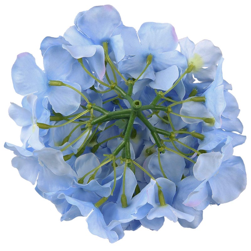 Flojery Silk Hydrangea Heads Artificial Flowers Heads with Stems for Home Wedding Decor,Pack of 10 (Blue) - Image 4