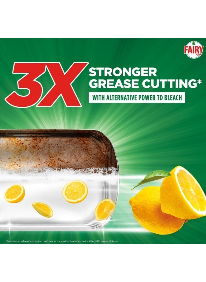Fairy Fairy Max Plus Lemon Dishwashing Liquid with Bleach Alternative Power, 6x600ml  - Image 2