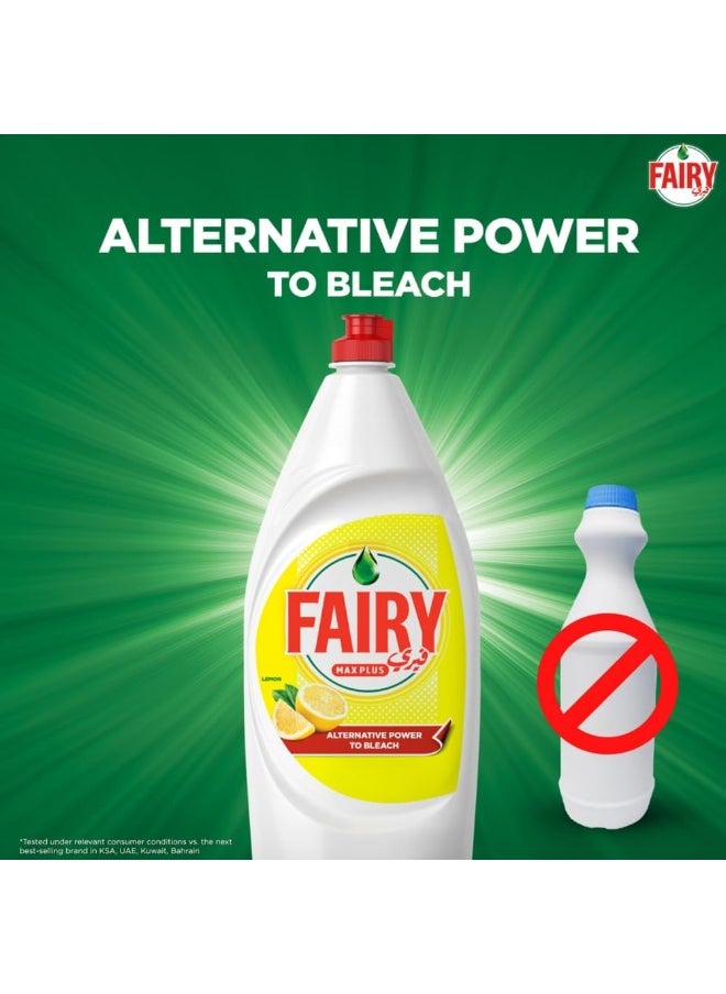 Fairy Fairy Max Plus Lemon Dishwashing Liquid with Bleach Alternative Power, 6x600ml  - Image 4