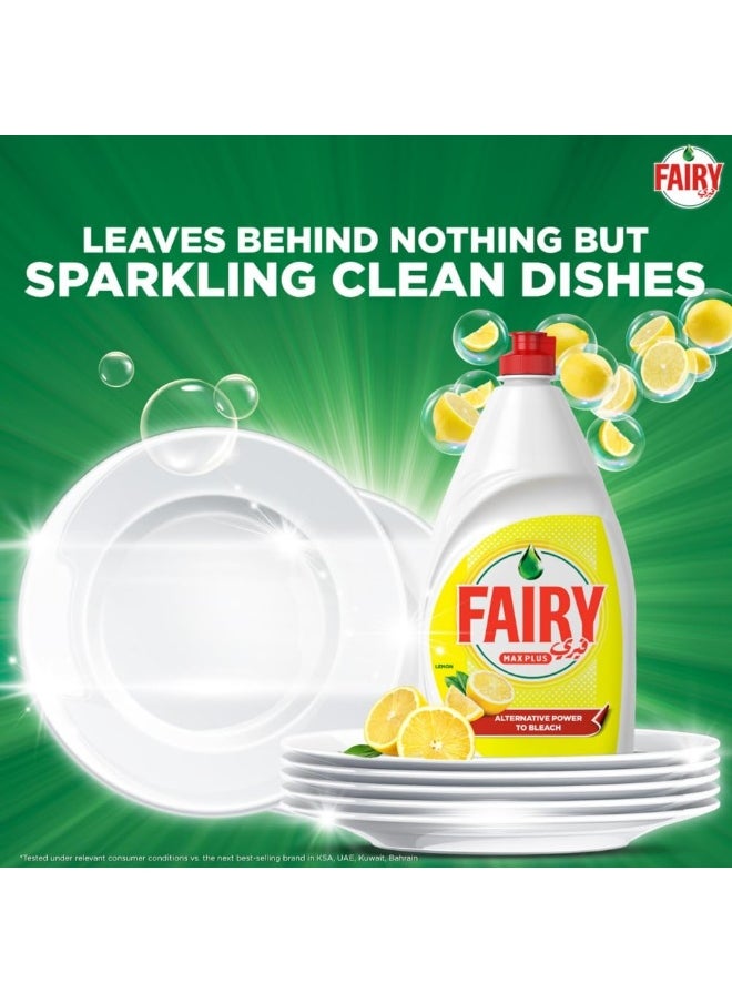 Fairy Fairy Max Plus Lemon Dishwashing Liquid with Bleach Alternative Power, 6x600ml  - Image 5