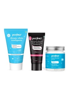 Perfora Perfora Teeth Whitening Kit | Dream White Toothpaste | Teeth Whitening Powder | Activated Charcoal Toothpaste | Vitamin Enriched SLS & Fluoride Free | SLS Free & Made Safe Certified | Pack of 3  - Image 1