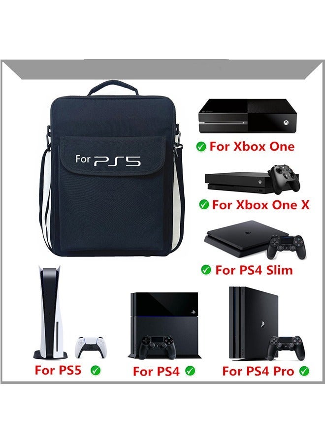 FlashHawk PS5 Backpack Carry Case, Large Storage Case for PS5/PS4/Xbox Console Games and Accessories,Travel Bag, Black - Image 3