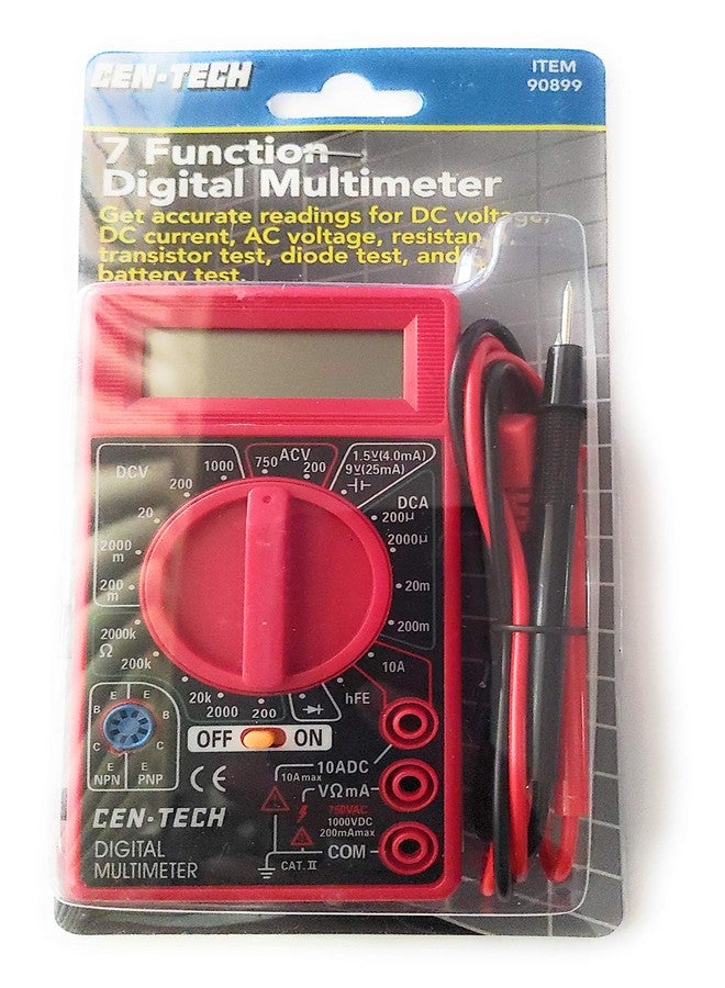 NOYAFA Cen-Tech Digital Amp Ohm Volt Meter Ac Dc Voltmeter Multimeter,Red - Image 2