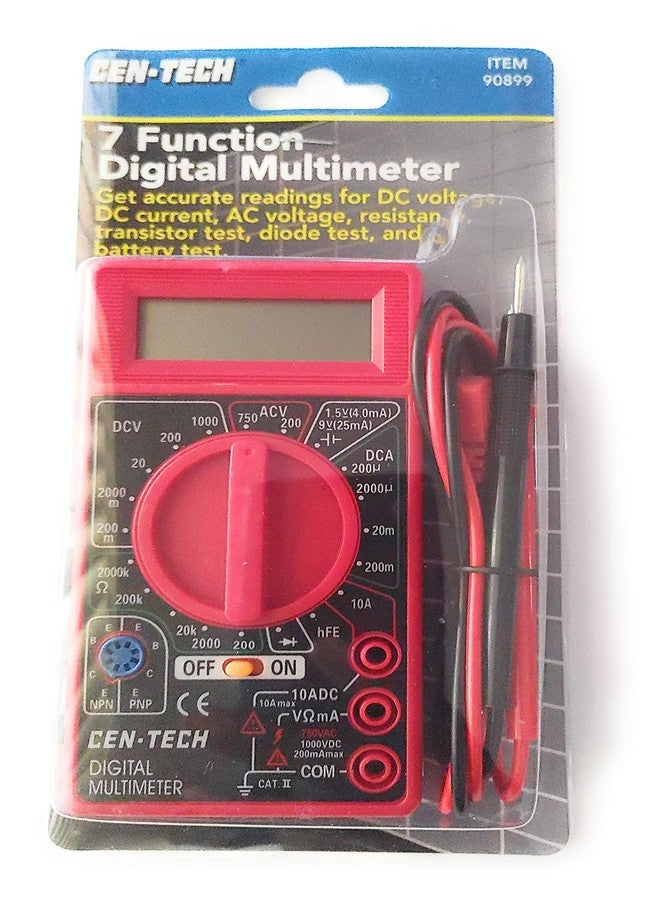 NOYAFA Cen-Tech Digital Amp Ohm Volt Meter Ac Dc Voltmeter Multimeter,Red - Image 1