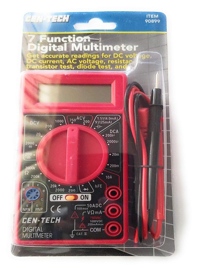 NOYAFA Cen-Tech Digital Amp Ohm Volt Meter Ac Dc Voltmeter Multimeter,Red - Image 3