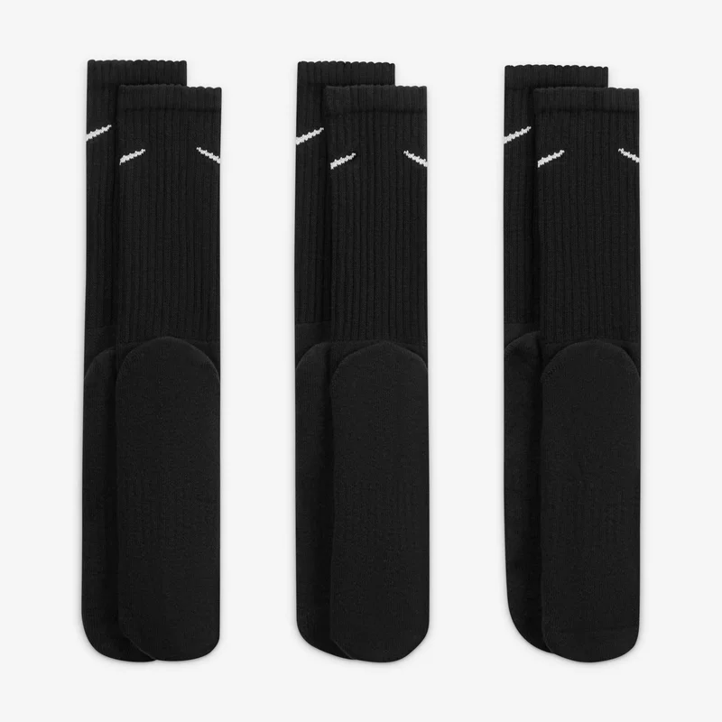 Nike Black Value Cotton Crew Socks (3 Pack)  | Best Price UAE