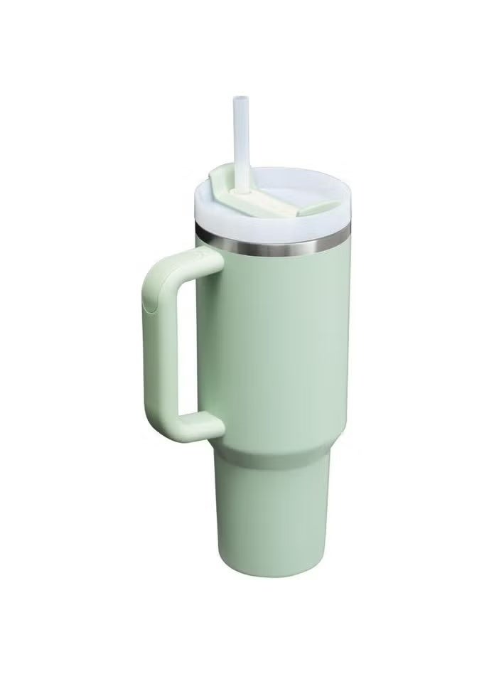 ستانلي كوب ستانلي كوينشر H2.0 فلو ستيت المصنوع من الفولاذ المقاوم للصدأ والمُعزل بالفراغ مع غطاء وقشة للمياه أو الشاي المثلج أو القهوة (جلاسير 40 أونصة) - Image 2