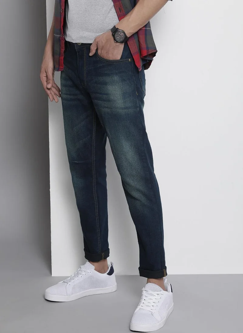 ذا انديان كراج كو Men Carrot Fit Paint Splash Mid-Rise Stretchable Jeans