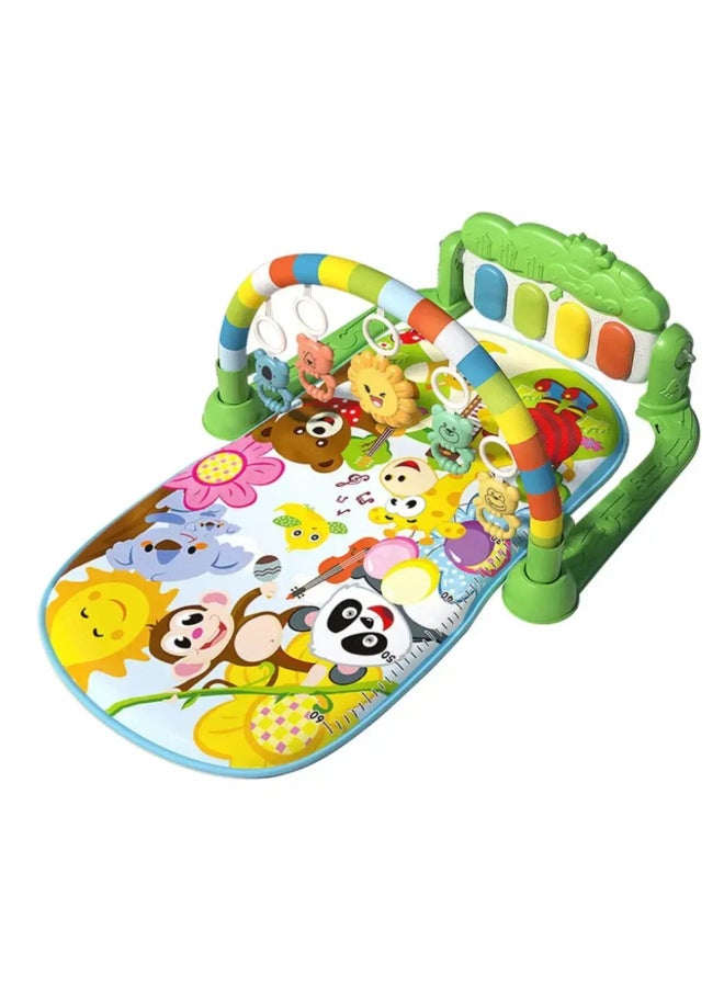 MiniMe Piano Frame Baby Activity & Kick Play Mat | 0–12 Months | Pink & Green & Yellow | High-Density Foam & Soft Polyester Fabric | Interactive Hanging Toys & Responsive Piano Keys - Image 1
