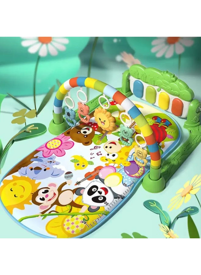 MiniMe Piano Frame Baby Activity & Kick Play Mat | 0–12 Months | Pink & Green & Yellow | High-Density Foam & Soft Polyester Fabric | Interactive Hanging Toys & Responsive Piano Keys - Image 5