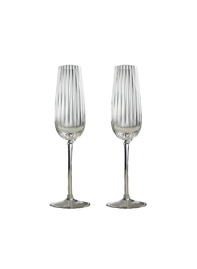 2pcs Multi-Capacity Crystal Glass for Red Wine, Highball, Bordeaux, Champagne - Vertical Striped Design for Party, Restaurant, Home Bar (2PCS/330ML) - Image 1