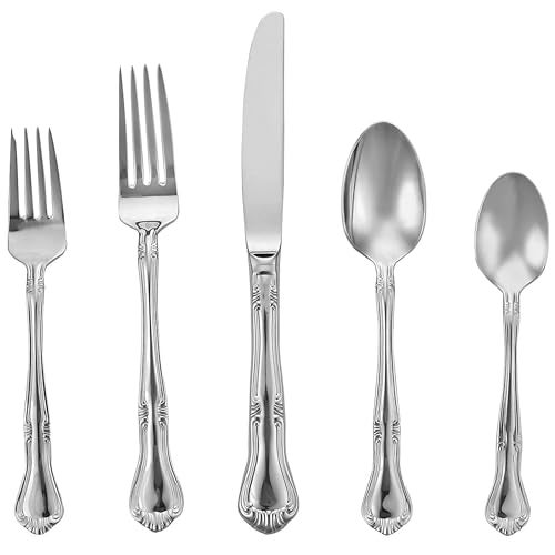 Gorham Valcourt Stainless Flatware 5 Piece Place Setting , Silver - - Image 1